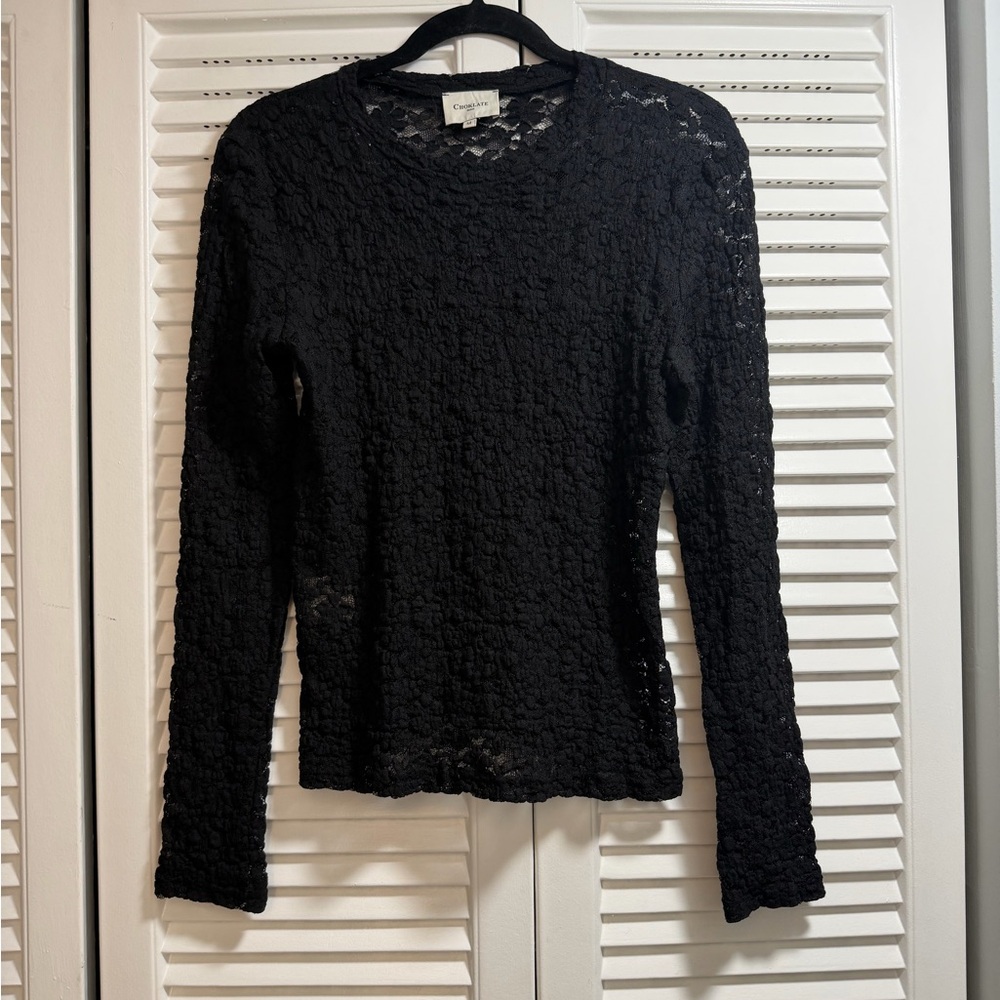 Chocolate Black Lace Blouse